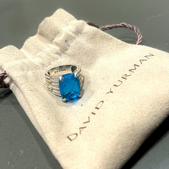 Size 6 David Yurman Hampton Blue Topaz Tides - Picture 1 of 1
